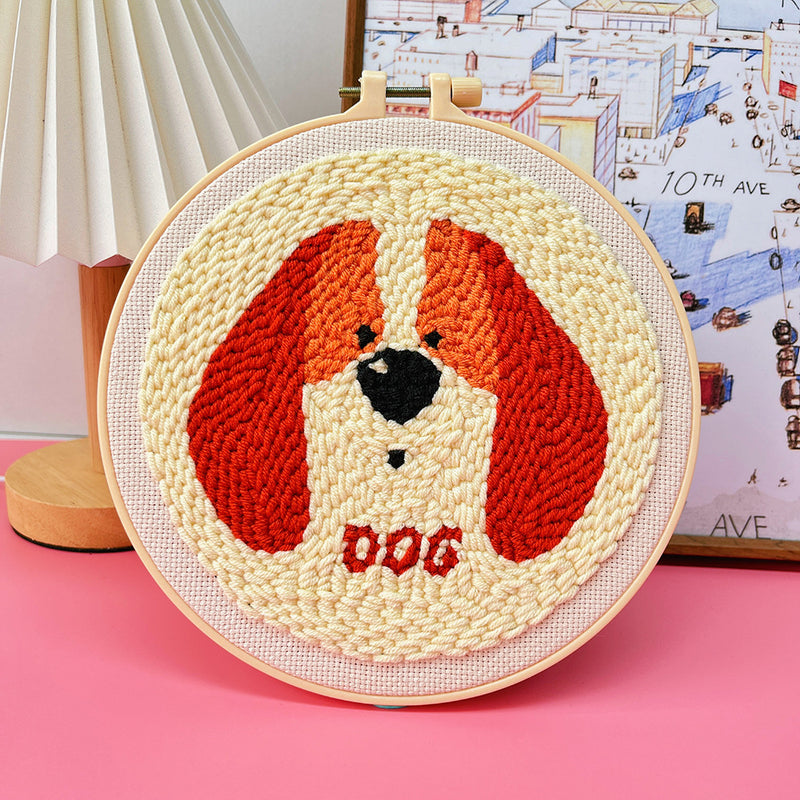 punch needle embroidery kit dog pattern, view 8 - MRSLM