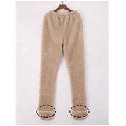Women's fleece-lined footed lounge leggings, view 8 - MRSLM