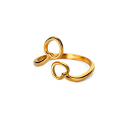 Gold wave ring for women, view 3 - MRSLM
