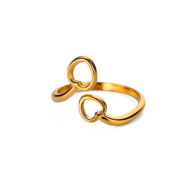Gold wave ring for women, view 3 - MRSLM