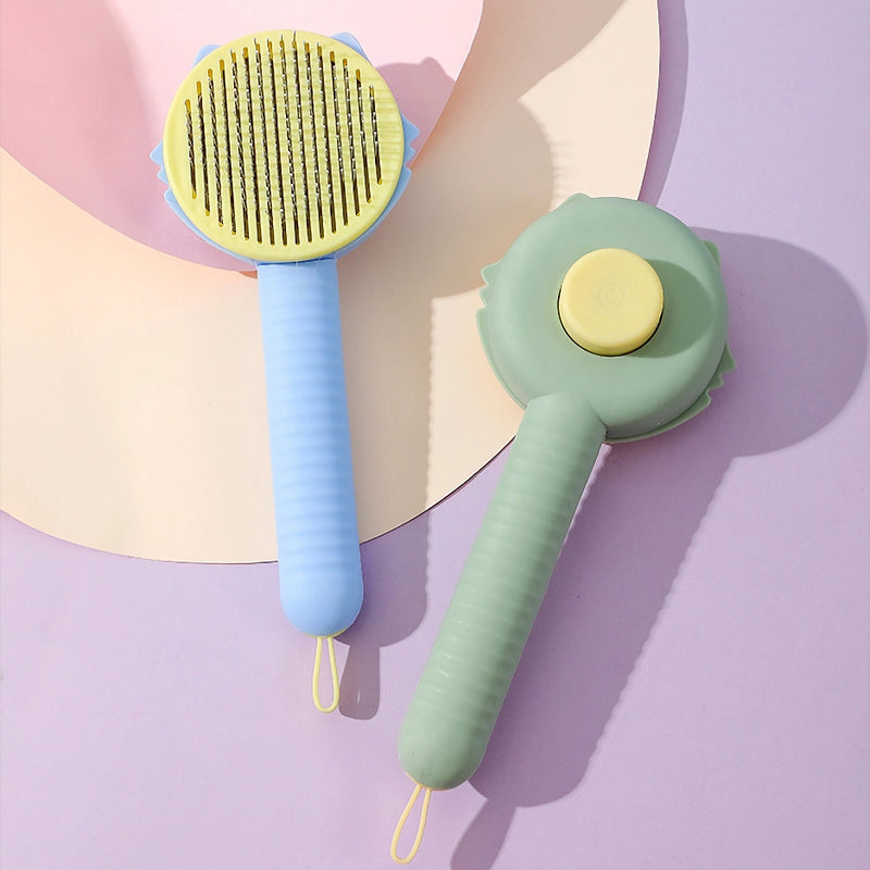 self-cleaning cat and dog hair brush, view 10 - MRSLM
