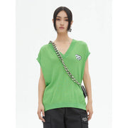 V-neck knit vest for women, view 5 - MRSLM