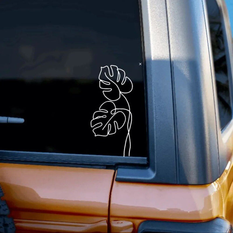 Monstera leaf vinyl decal, view 2 - MRSLM