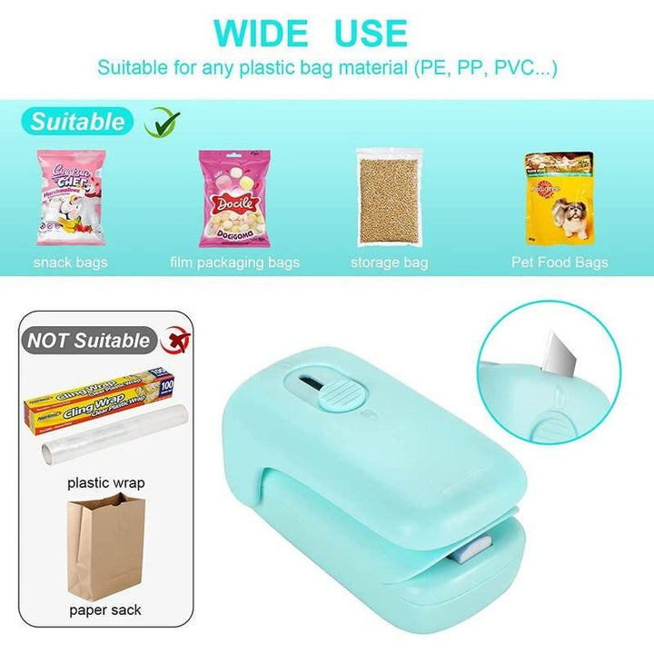 Portable 2-in-1 Mini Bag Sealer and Cutter