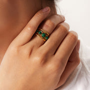 malachite gold ring, view 4 - MRSLM