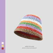 rainbow straw bucket hat, view 5 - MRSLM