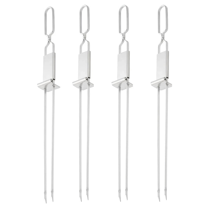 stainless steel semi-automatic bbq grill forks, view 3 - MRSLM