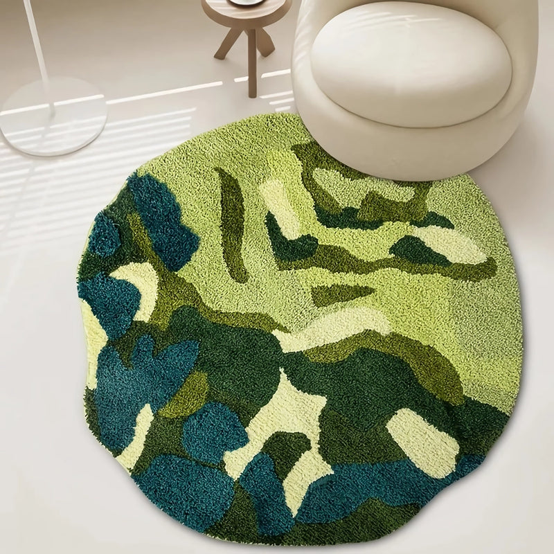3d round green moss rug - MRSLM