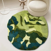 3d round green moss rug, view 3 - MRSLM