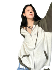 loose double hood cotton cardigan sweater, view 2 - MRSLM