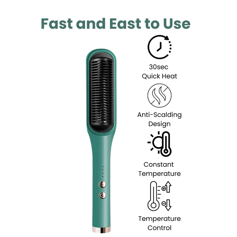 2-in-1 ionic hair straightening brush and curling iron, view 8 - MRSLM