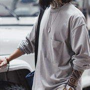 men's long-sleeved cotton t-shirt, view 3 - MRSLM