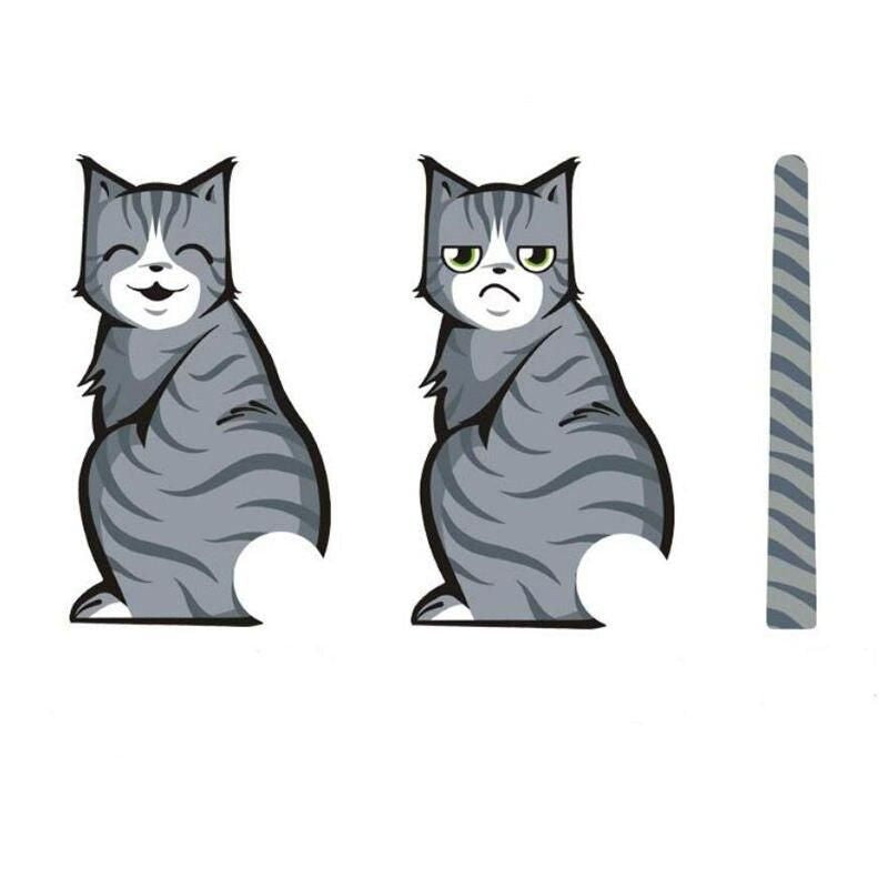 Reflective Cartoon Cat Car Stickers with Moving Tail