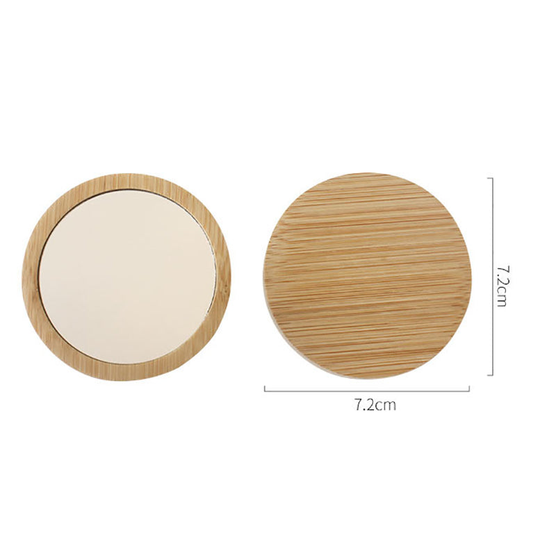 wooden portable mini makeup mirror, view 6 - MRSLM