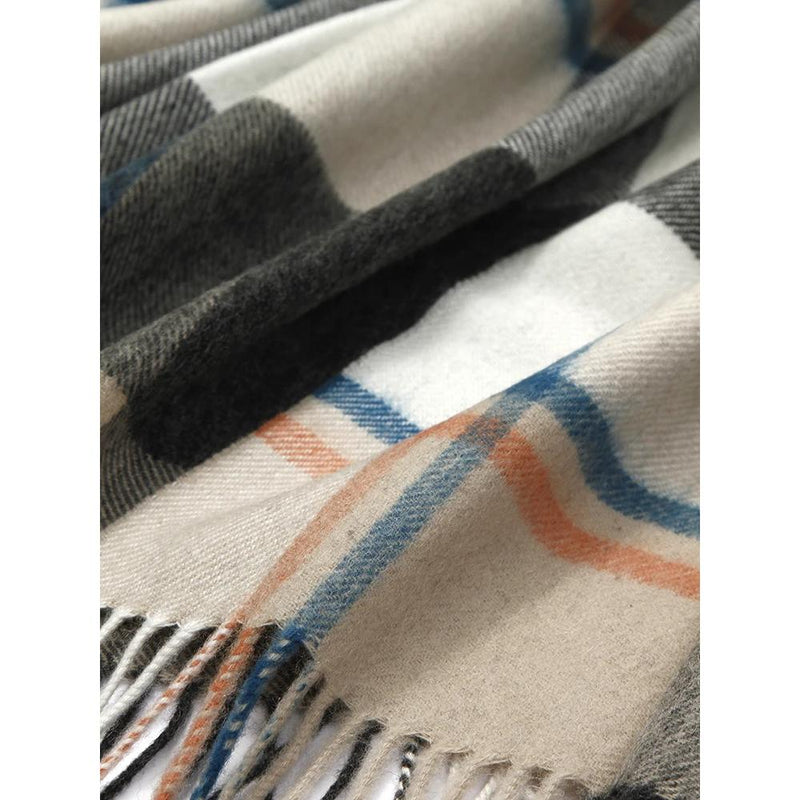 elegant plaid wool shawl, view 13 - MRSLM