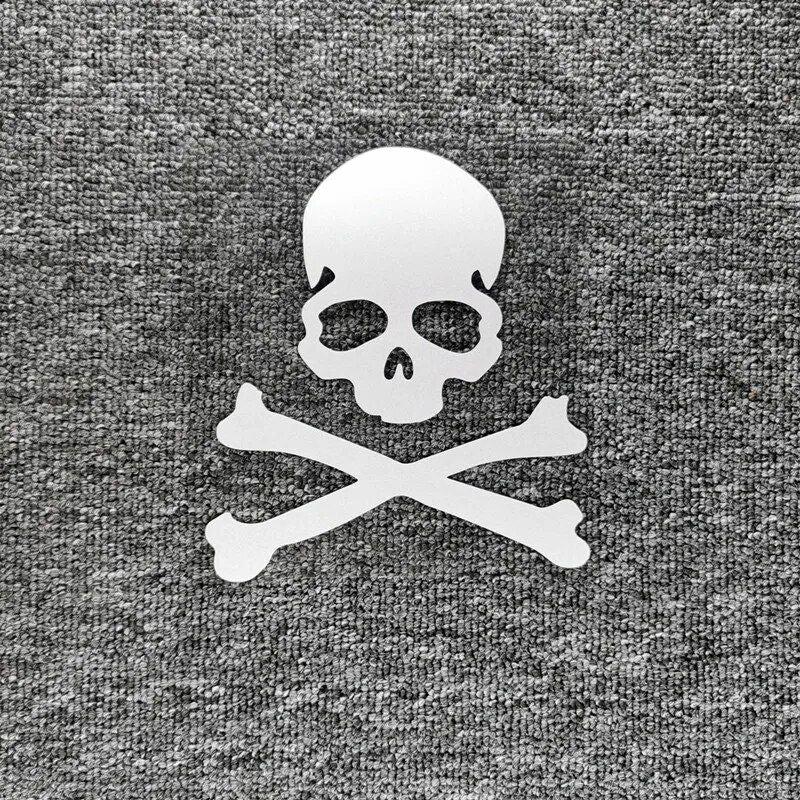 Reflective skull and crossbones car sticker, view 2 - MRSLM