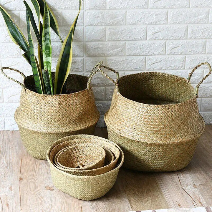 Versatile Wicker Seagrass Planter and Storage Basket