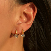 mini pear zircon titanium steel stud earrings - MRSLM