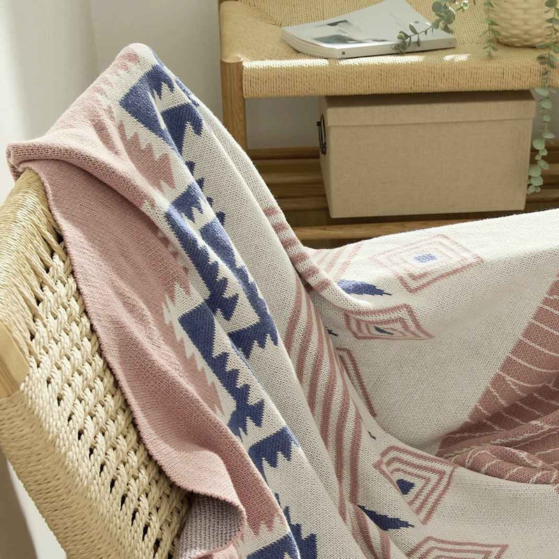 bohemian cotton throw blanket with tassels, view 6 - MRSLM