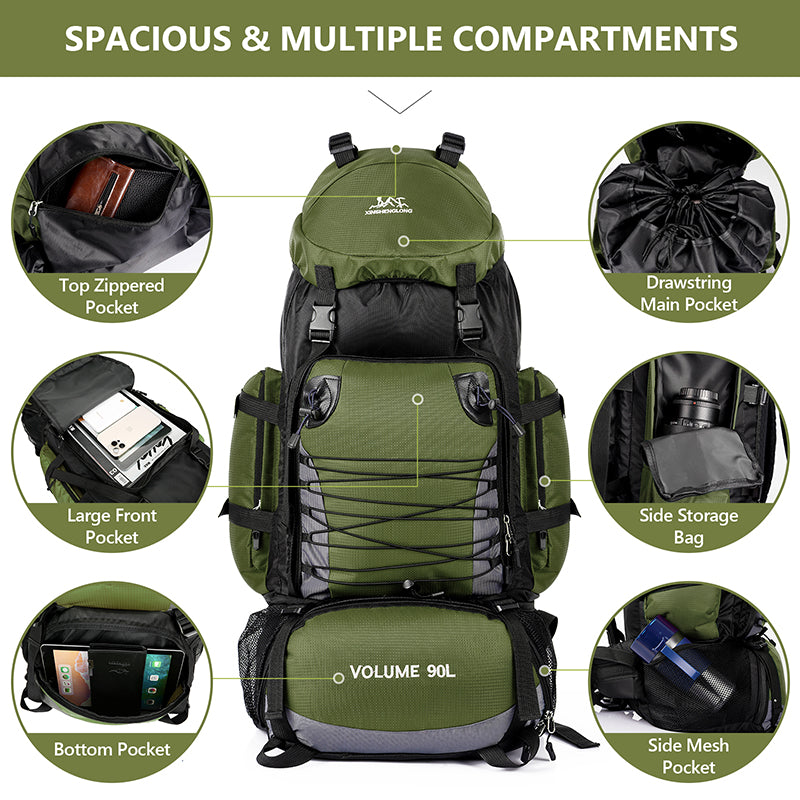 90l tactical camping backpack, view 8 - MRSLM