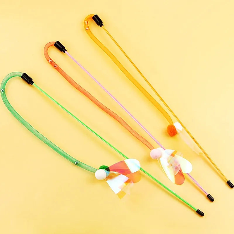 interactive cat teaser toy with butterfly and bell, view 6 - MRSLM