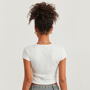 floral disco ball print T-shirt, view 6 - MRSLM