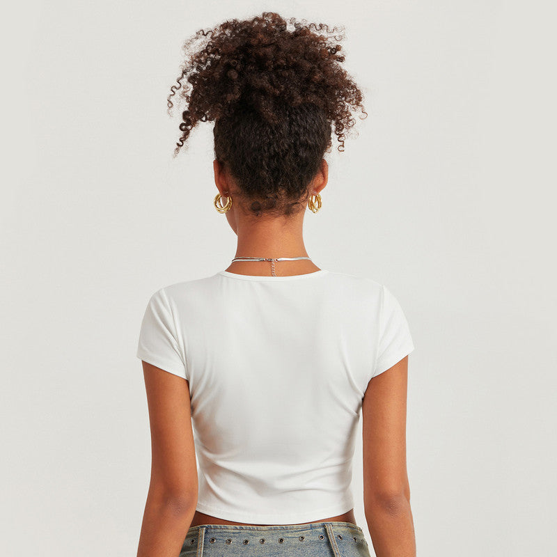 floral disco ball print T-shirt, view 6 - MRSLM