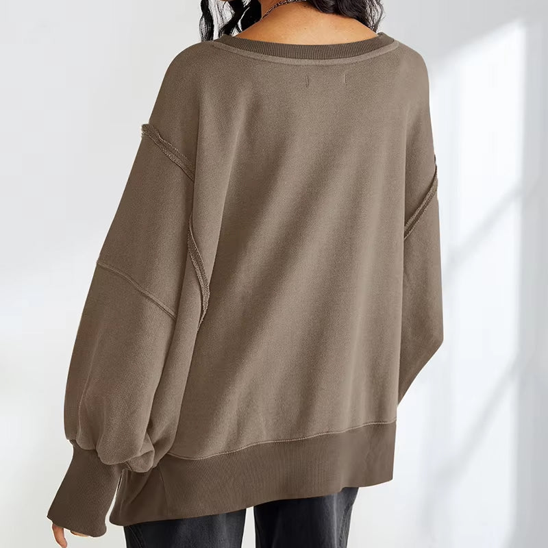 women's oversized cotton patchwork hoodie, view 6 - MRSLM