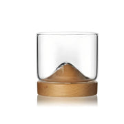 mountain whiskey glass with wooden base, view 7 - MRSLM