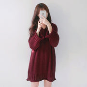 women's knit sweater dress, view 2 - MRSLM