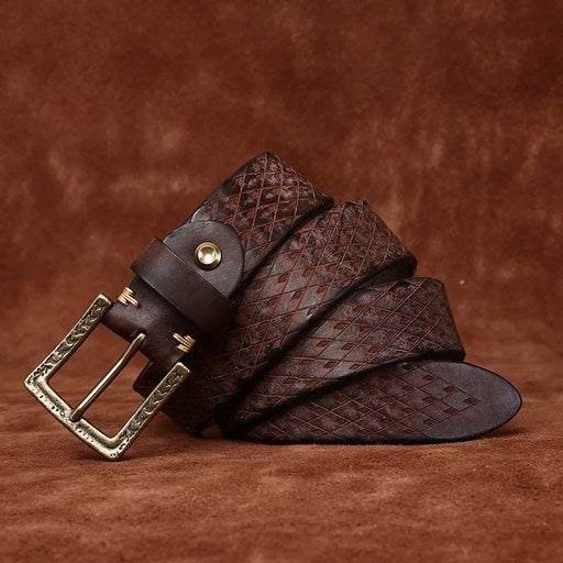 Thick cowhide leather belt, view 3 - MRSLM