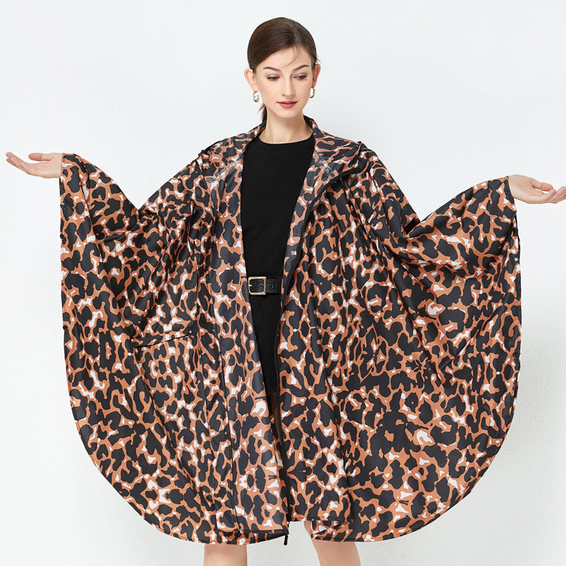 leopard print waterproof raincoat, view 3 - MRSLM
