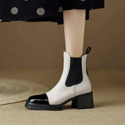 genuine leather retro ankle boots, view 6 - MRSLM