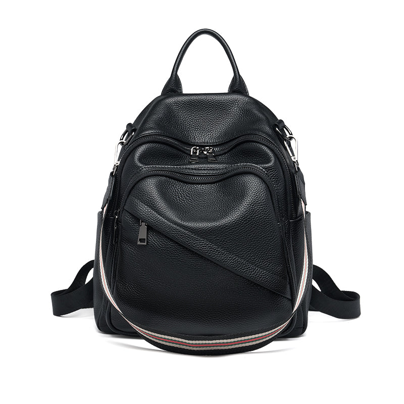 genuine leather plaid backpack, view 5 - MRSLM