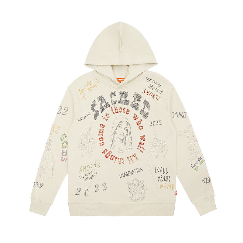 Creative printed casual hoodie, view 5 - MRSLM