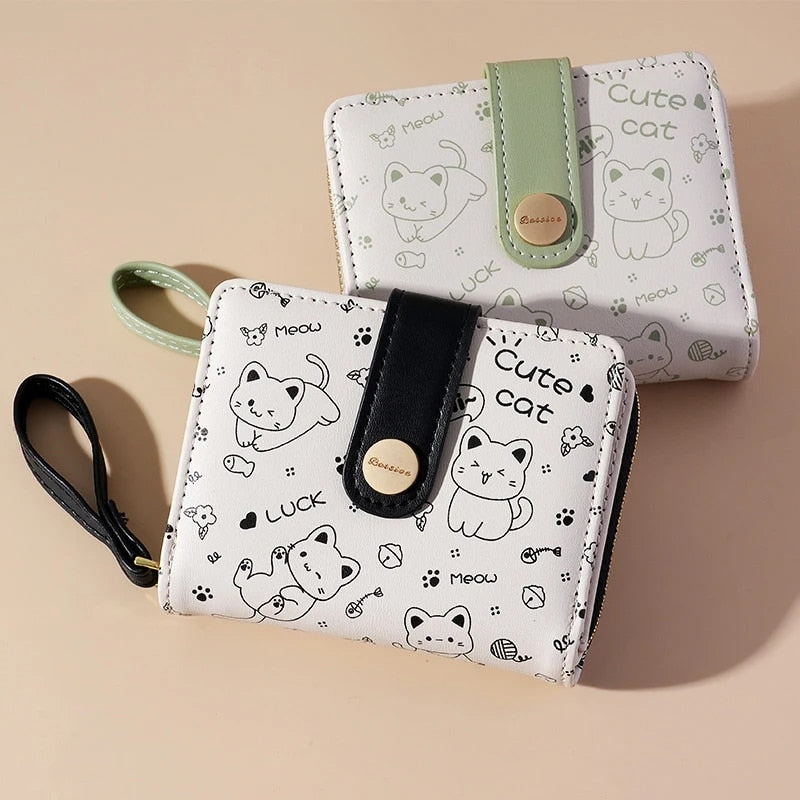 Cute cat compact wallet, view 10 - MRSLM