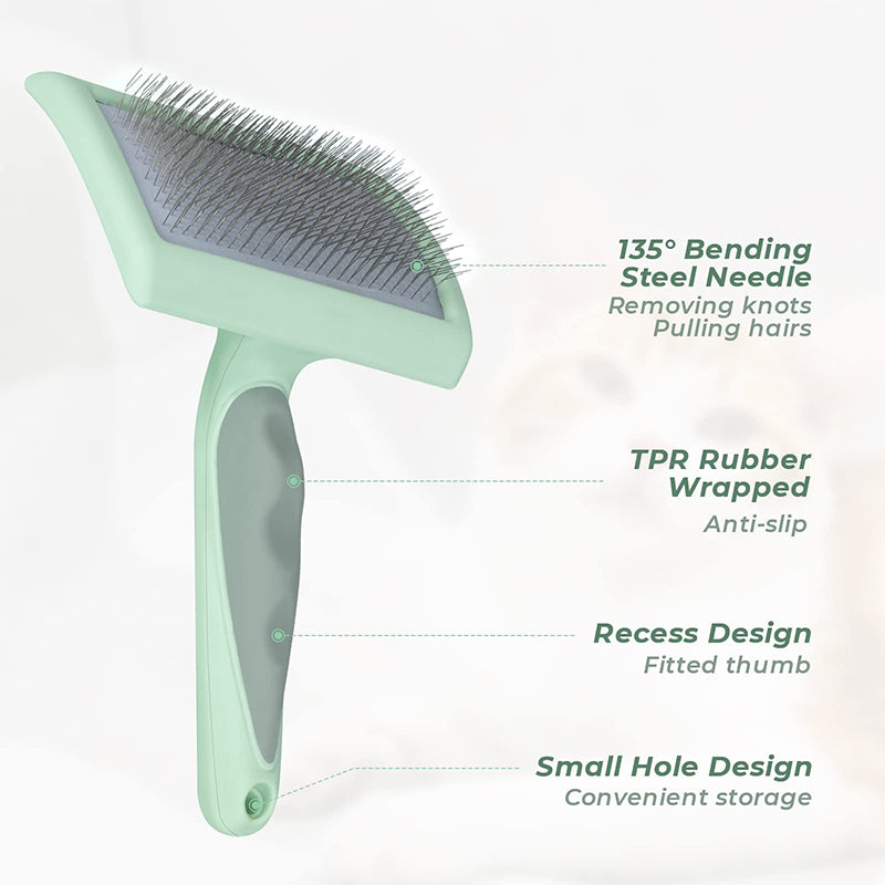 professional pet slicker brush, view 4 - MRSLM