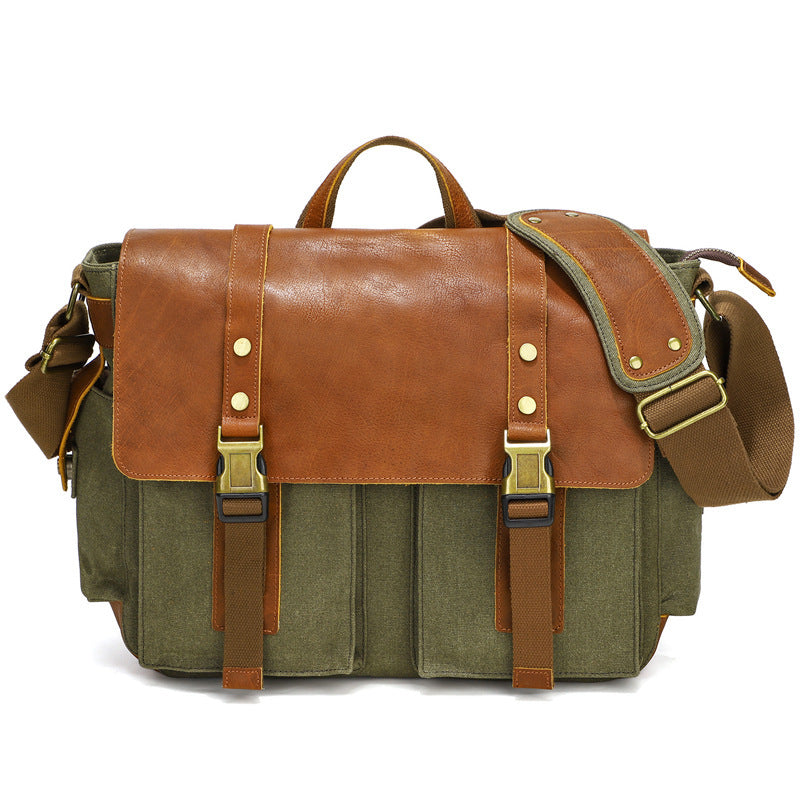 waxed canvas crossbody bag, view 2 - MRSLM