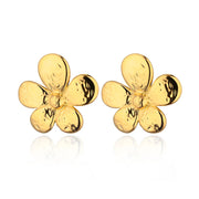 floral stainless steel stud earrings, view 2 - MRSLM