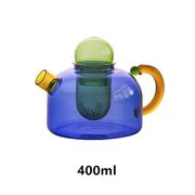 colorful glass teapot and teacup set, view 4 - MRSLM