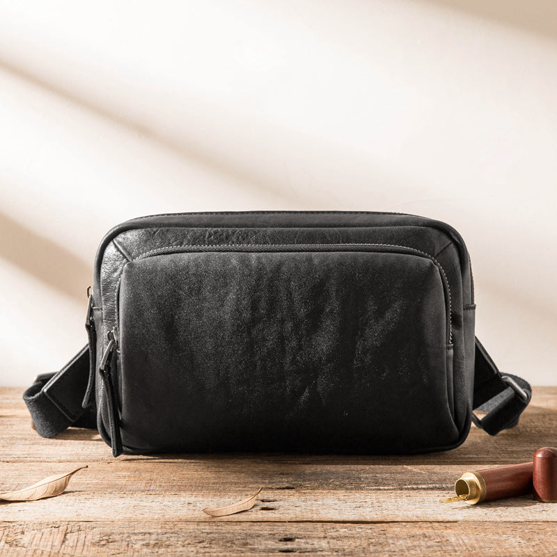 Large capacity cowhide shoulder bag, view 3 - MRSLM