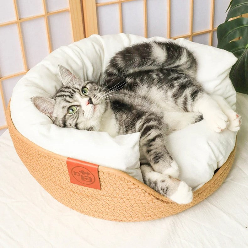 handmade bamboo woven pet bed - MRSLM