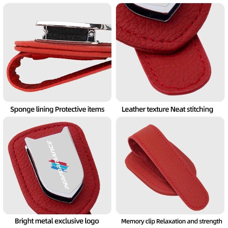 leather alloy car visor clip for sunglasses, view 14 - MRSLM