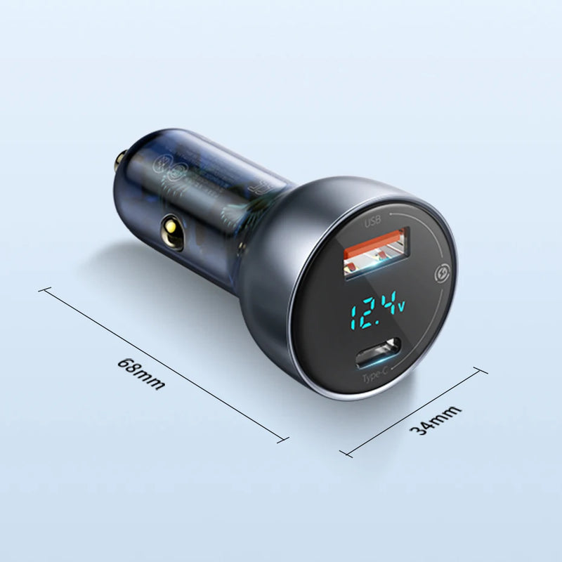 65W fast car charger with LED display, view 4 - MRSLM