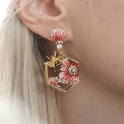 enamel flower petal bee jewelry - MRSLM