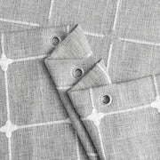 jacquard linen shower curtain with tassels, view 7 - MRSLM