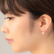 sterling silver pearl earrings, view 2 - MRSLM