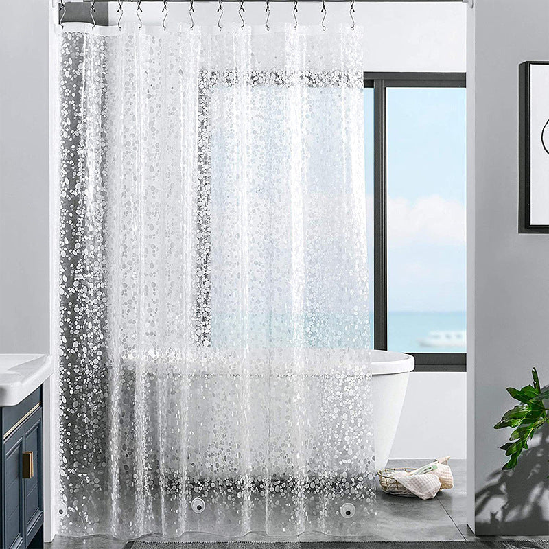 cobblestone geometric waterproof shower curtain, view 2 - MRSLM