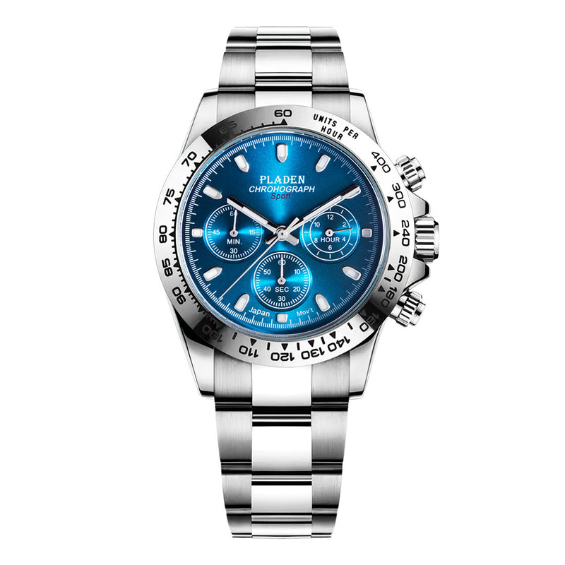 men's steel band luminous quartz watch, view 3 - MRSLM