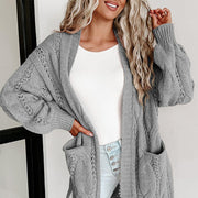 women's long cardigan sweater with pockets - MRSLM